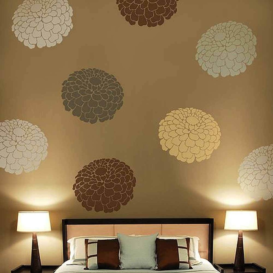 Favorite Flower Wall Art Stencil SMALL Trendy Floral Wall Stencils