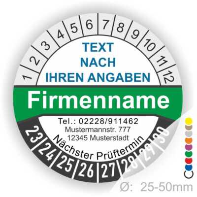 Prüfplaketten 30 Mm Durchmesser, Jahr 2023-2028, 500 Stück, Selbstklebend, Wetterfest