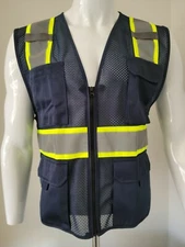 Navy Blue Hi Visibility Safety Vest (Small-5XL)