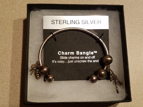 Carolina Silver Co. Kohl's Sterling Silver Charm Bangle Bracelet (NEW) - Picture 2 of 8
