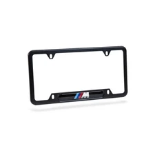 BMW OEM M Logo Black Stainless Steel License Plate Frame SINGLE 82120010404