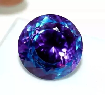 Pitambari Sapphire Bi-Color 10-11 Ct Round Cut NATURAL CERTIFIED Loose Gemstone