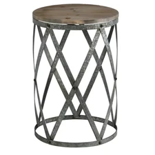 FirsTime Brown And Silver Westbrook End Table Weathered Wood 13.5x13.5x20" (37C)