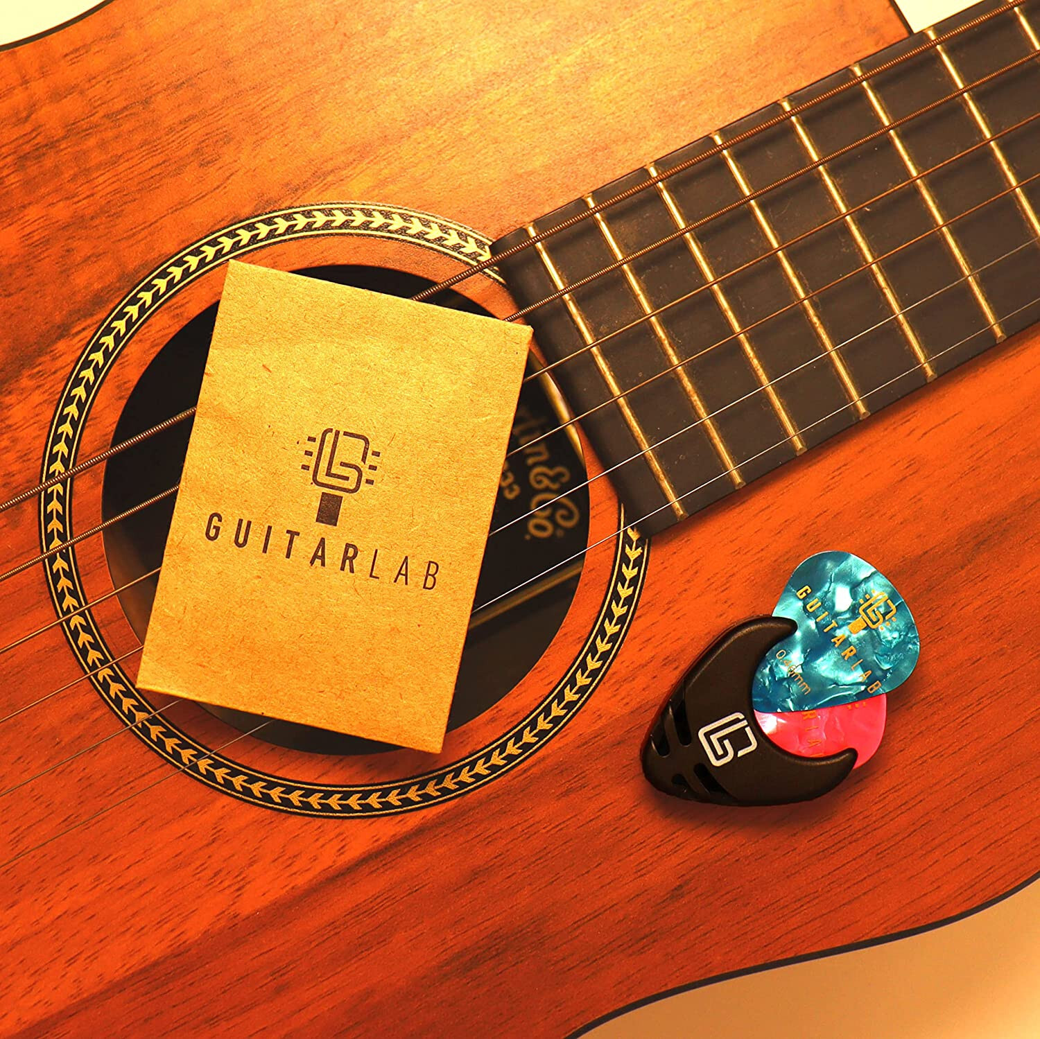 Porta Plettro Chitarra 10 Plettri Misti GRATIS, Molla adesivo, regalo foto 5
