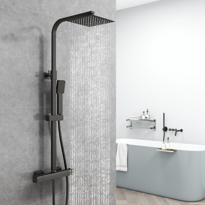 AICA Wandmontage Thermostat Regendusche mit Kopfbrause und Handbrause NEW