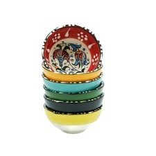 Handmade Ceramic Small Bowls Set of 6 | 2.5 Oz Mexican Dipping Sauce Charcute...