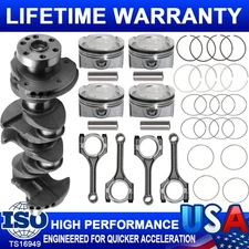 Connecting Rod Piston Kit Crankshaft For 12-17 Hyundai Kia Rio DOHC Accent 1.6L
