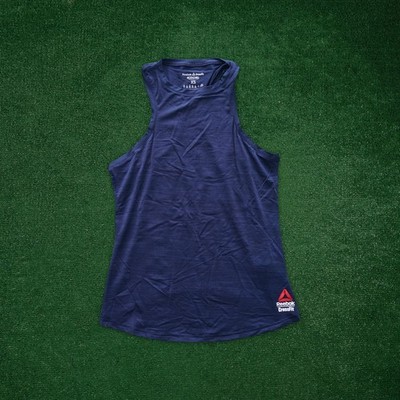 Reebok Women's 2017 Crossfit Games Navy Blue Activchill Performance Tank Top