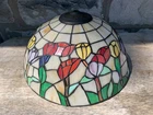 Stained Leaded Glass Vintage Tiffany Style Lamp Shade 16.5X9"  Table Floor Lamp