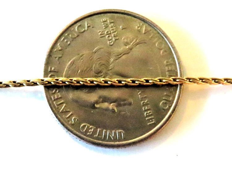 Unique Real Solid 14K Yellow Gold  thin wheat Cha… - image 8