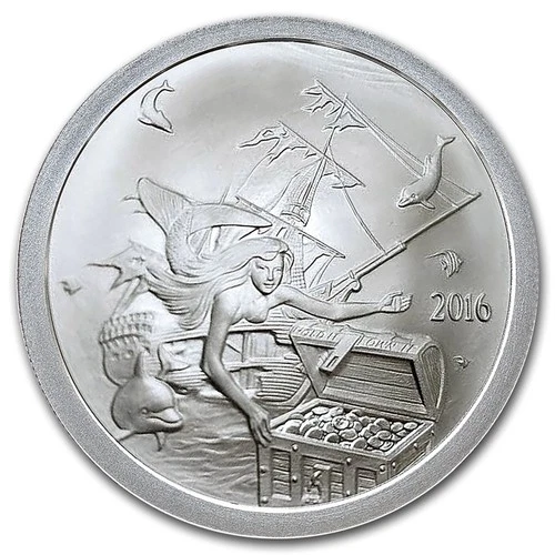 2016 Silverbug Island Mermaid 1 oz Silver Round BU ~ in Capsule ~ Pristine