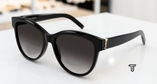 SAINT LAURENT SL M107 002 Cat Eye Acetate Black Grey 55 mm Women's Sunglasses