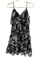 Express Women's Dress Black & Gray Ruffle Mini Dress Size Small