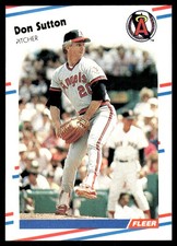 Don Sutton 1988 Fleer #505 California Angels MLB READ FREE SHIPPING AutographDen