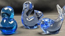 COBALT BLUE BIRD, Art Glass Whale, Squirrel Paper Weight VTG MCM Collection