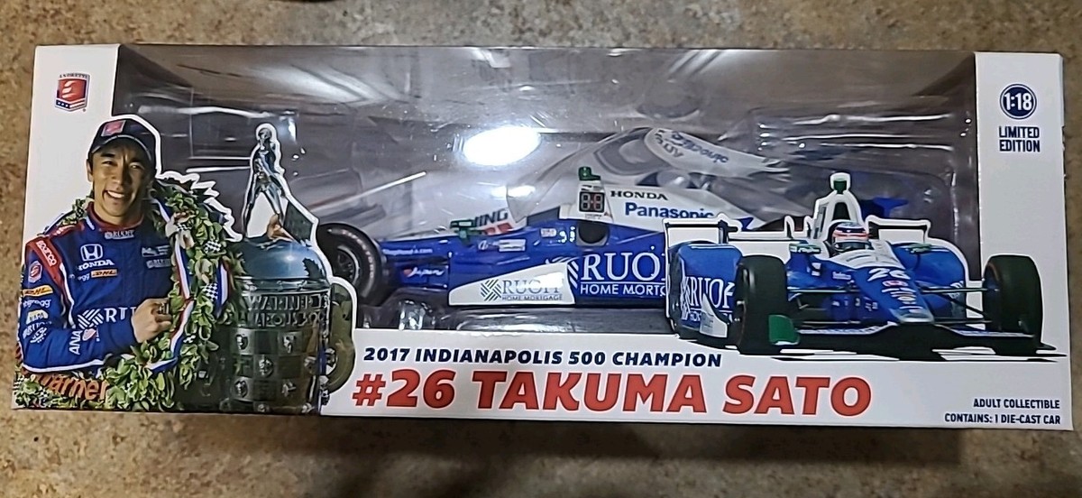 新品　#26 TAKUMA SATO 2017 INDIANAPOLIS 500 Signed Takuma Sato #26 2017 Indianapolis 500 Champion 1:18 Die