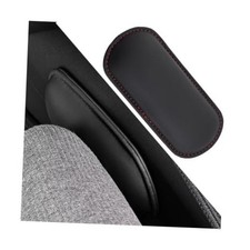 Car Knee Cushion Pad, Leather Memory Foam Vehicle Door Armrest Black/Red
