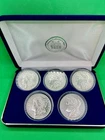 5 Very Nice Clean Morgan SILVER Dollars 90% 1878-S 1881 1888-P 1891 1897 W/ Case