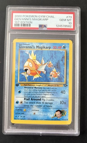 Giovanni's Magikarp (1st Edition) graded PSA 10 for sale on eBay
