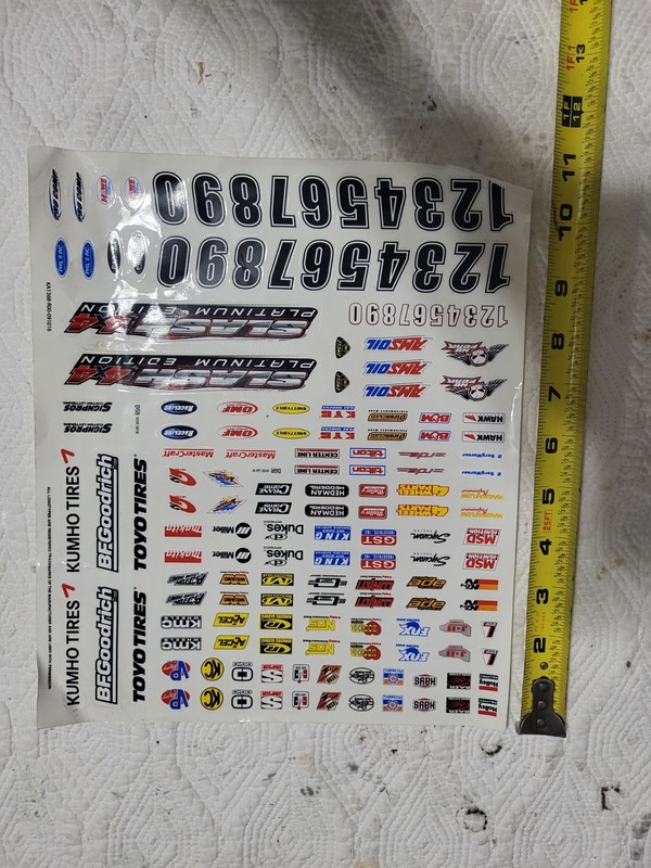 Traxxas Slash 4x4 Platinum Edition  Decal Sheet