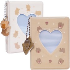 Photocard Binder Album 40 Pockets Mini Photo Card Book Holder with Heart Window