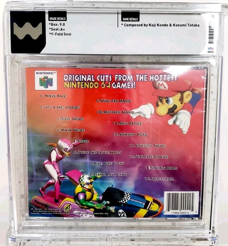 WATA 9.8 A+ SUPER MARIO 64 WAVE RACE Offical Soundtrack Graded Sealed - POP 1! - Image 2 of 4