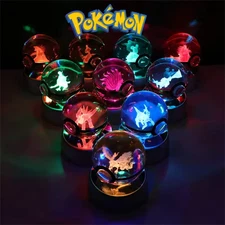 Pokemon Lampada Luce RGB Sfera Pokeball Pikachu Gengar Mewtwo Charizard Regalo