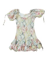 Loveshackfancy RARE Cottagecore Ruffled White Violet Mini Dress in Magic Light