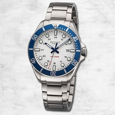 Regent Herrenuhr Titan-Armbanduhr Analog Metallarmband titanfarben URBA856