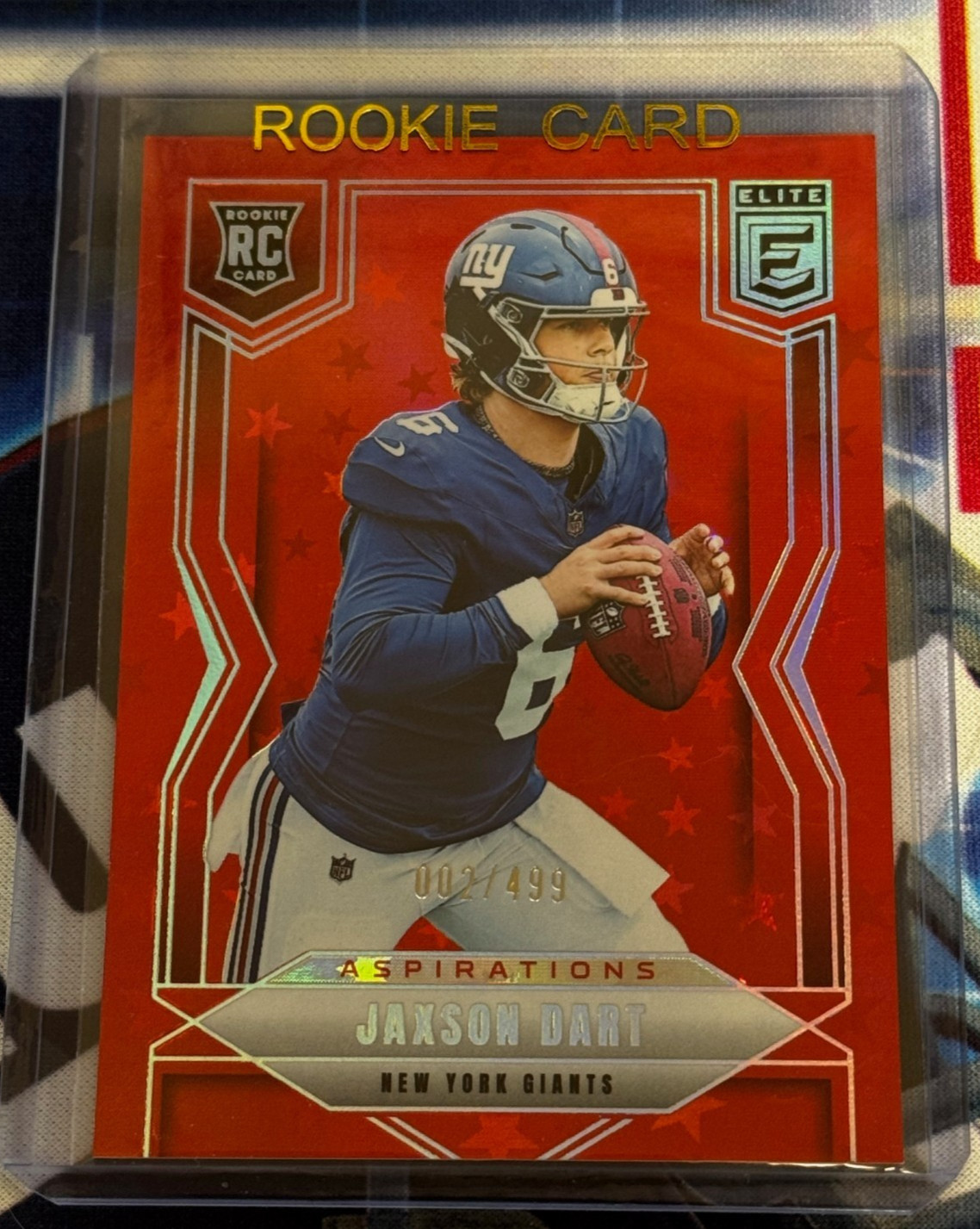 JAXSON DART 2025 Panini Donruss ELITE🏈103 HOLO RED STARS ASPIRATIONS 002/499 SP