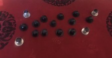 One Dozen Black Plastic  Four Silvertone with Black Center Tuxedo Shirt Studs