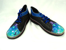 VTG SoleTech Hand Painted Leather Celestial Moon Stars Shoes Sz 10W Pre-Owned