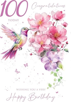 CHERRY ORCHARD PUBLISHING 100th Birthday Card Female - Foil Finish - Cherry Orchard 5.7" x 8.3"