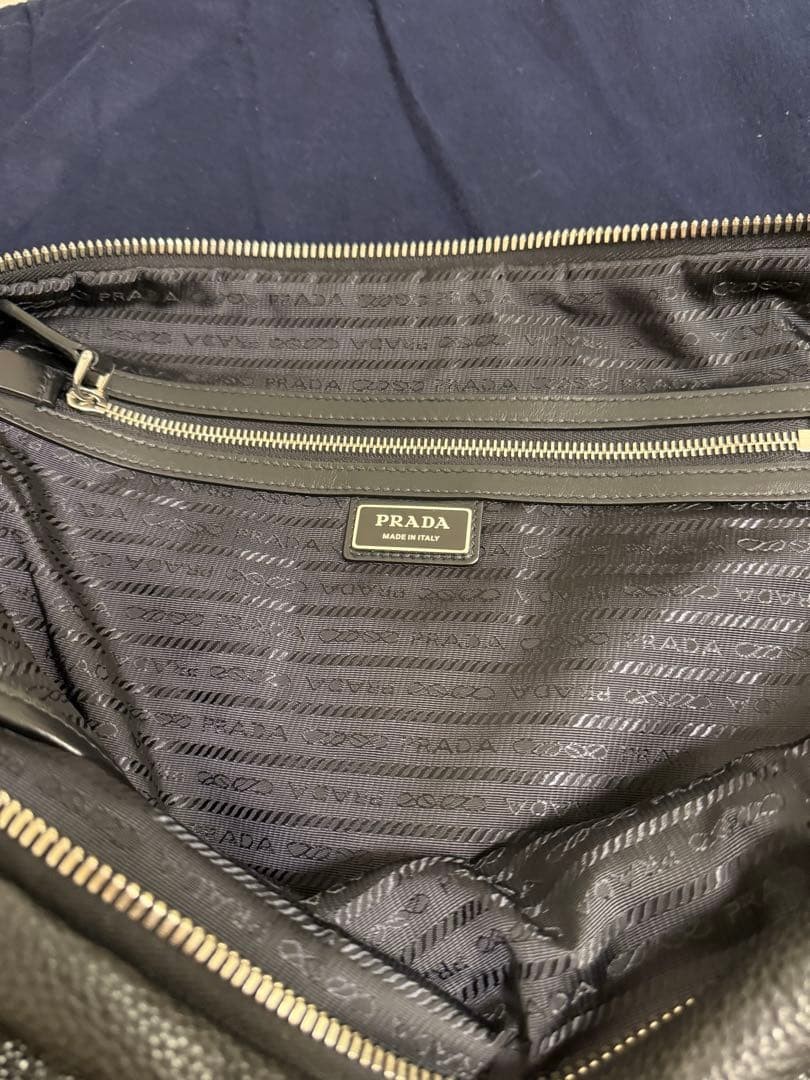 [Excellent Condition] PRADA Triangle Leather Shoulder Bag, Black 2VY007 DDP Used image 8