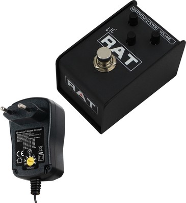 Legendärer Distortion Rock Sound mit Effektpedal ProCo Lil Rat, Set mit Netzteil