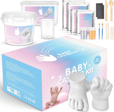 3D Baby Hand Mold Casting Kit, Non-Toxic Baby Clay Handprint and Footprint Kit w