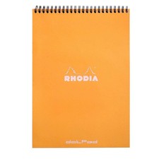 Rhodia Wirebound Notepad - Dot grid 80 sheets - 8 1/4 x 11 3/4 - Orange cover