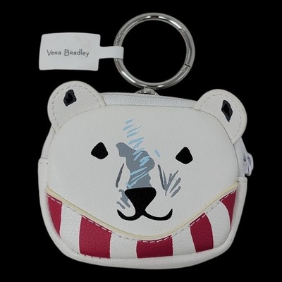 Vera Bradley Polar Bear Coin Purse Bag Charm Beary Merry Holiday Gift New