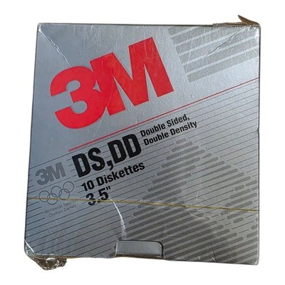 10 Pack 3M DS, DD Floppy Disk 3.5 in Silver Plastic NIB