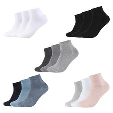 S.Oliver 3 Pairs Unisex Quarter Socks, Solid Color S21001 - Color Choice