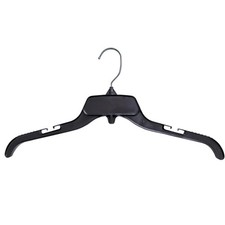 Recycled Black Plastic Hangers Heavy Duty 19 Inch with Metal Swivel Hooks Set of