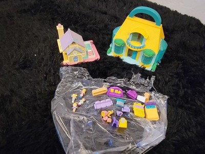 VTG Polly Pocket Bluebird School House & Bluebox Lot 