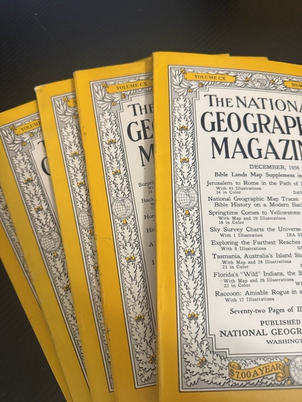 1955 & 1956 The National Geographic Lot Of 5 - Map Included