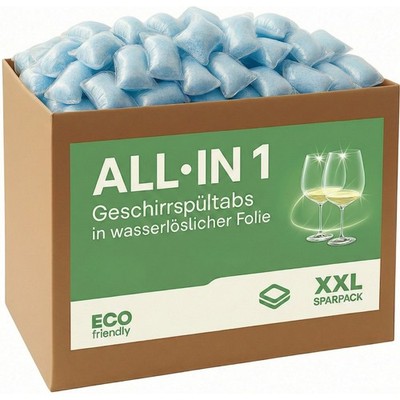 Spülmaschinentabs All in 1 Eco Friendly wasserlösliche Folie 3 kg Geschirrtabs