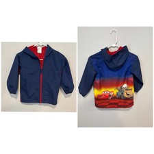 Disney Store Cars Lightning McQueen Racing Boys Hooded Windbreaker Jacket S 5/6