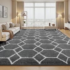 Fluffy Rugs Large Shaggy Rug Bedroom Living Room Anti Slip Soft Carpet Floor Mat