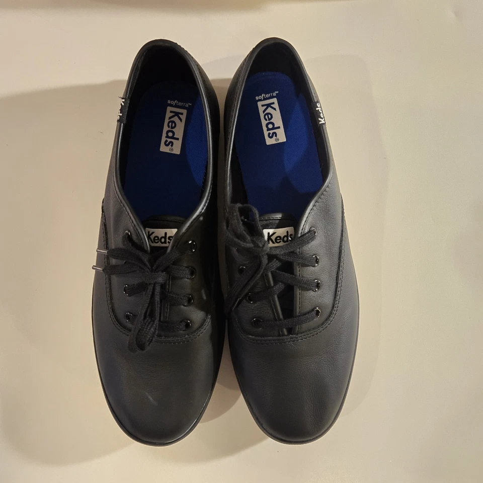 Keds Champion Women’s Leather Casual Shoes Black Size 9 - Image 2 of 4