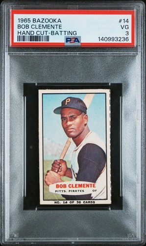Bob Clemente [Hand Cut Batting] #14 1965 Bazooka card