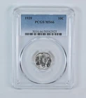 1939 Mercury Dime MS66 PCGS Blue Label