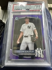2025 Bowman Chrome Cam Schlittler Prospects-Purple Refractor 78/250 PSA 10 GEM